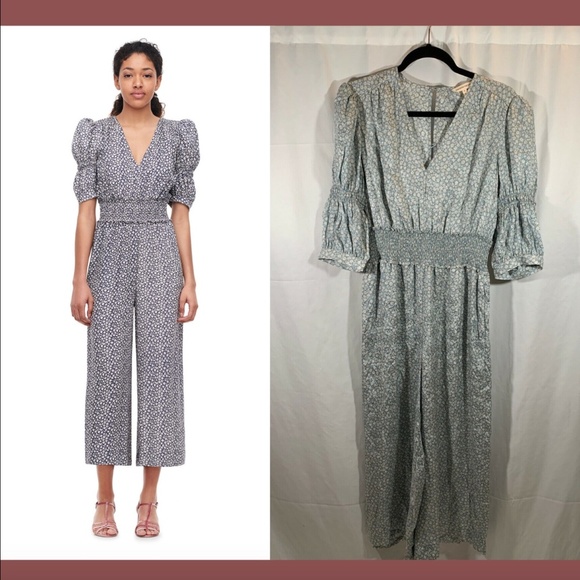NEW‎ Rebecca Taylor Lauren Floral Silk Jumpsuit